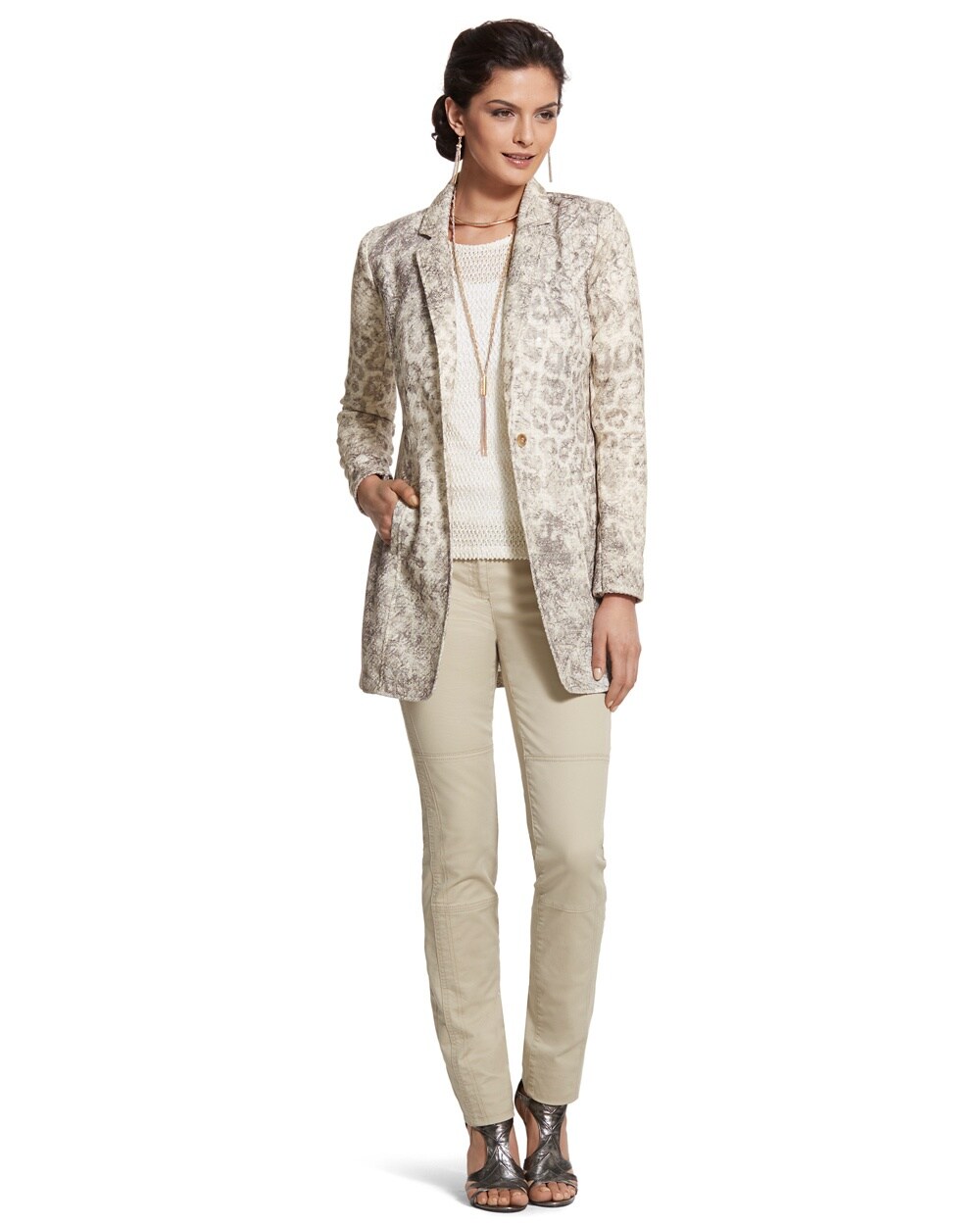 Textured Animal Duster Jacket - Chico's