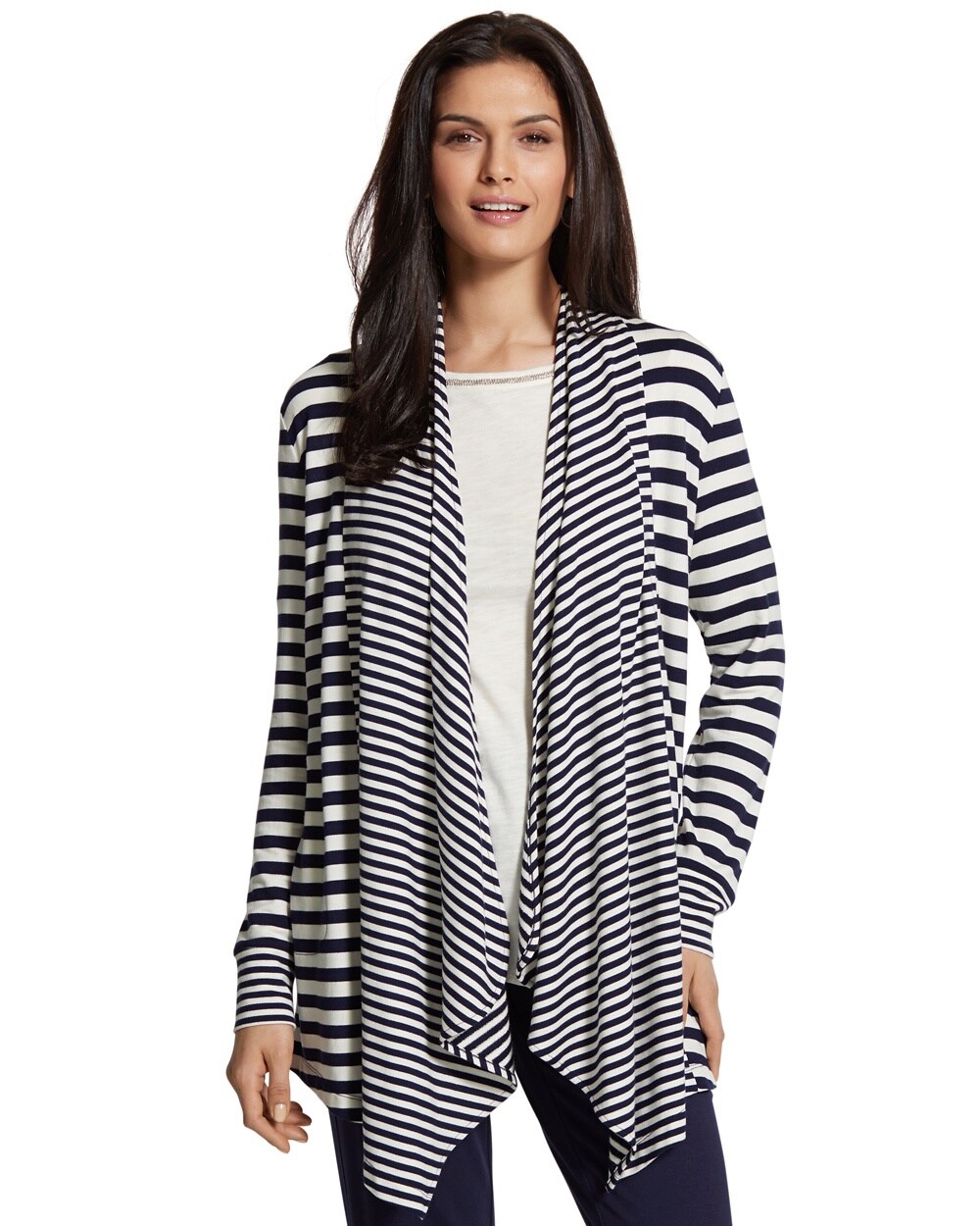 Striped Open Front Jacket - Chico's
