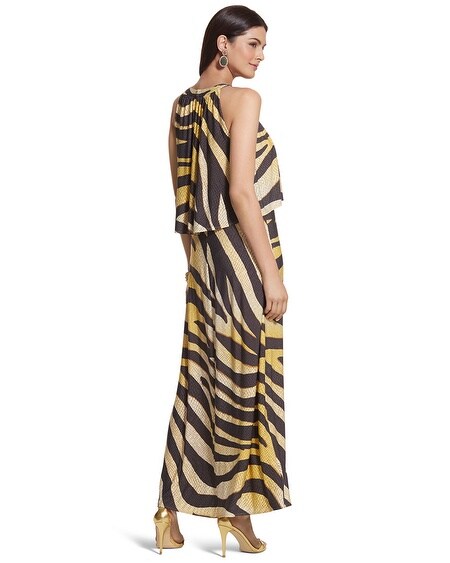 Golden Zebra-Print Maxi Dress - Chicos