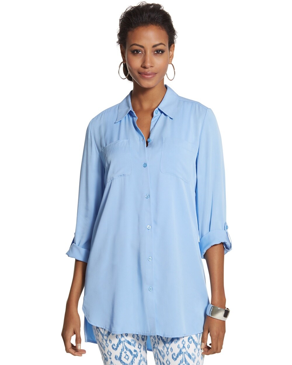 Back Pleat Babette II Shirt - Shop Chico's Blue Obsessions Collection ...