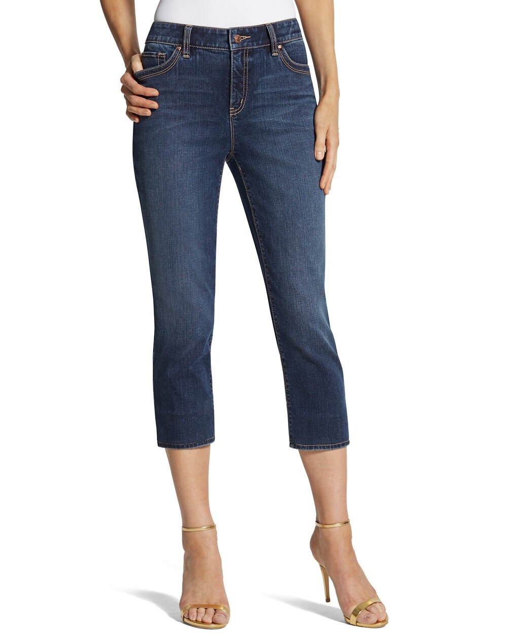 So Lifting Crop Jeans in Blue - Chicos