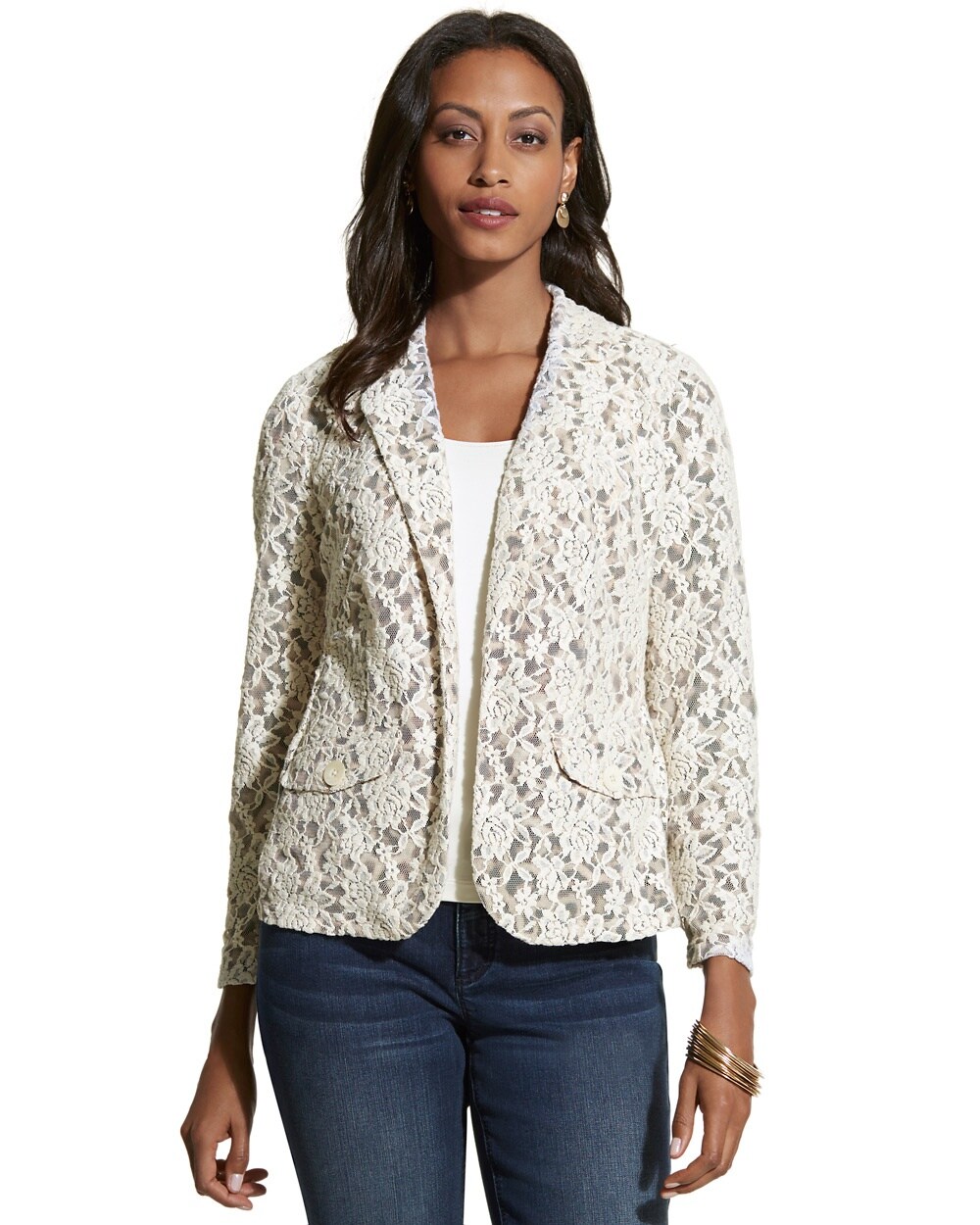 Lace and Animal-Print Jacket - Chico's