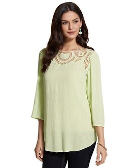 Lilibeth Crocheted Peasant Top - Chico's