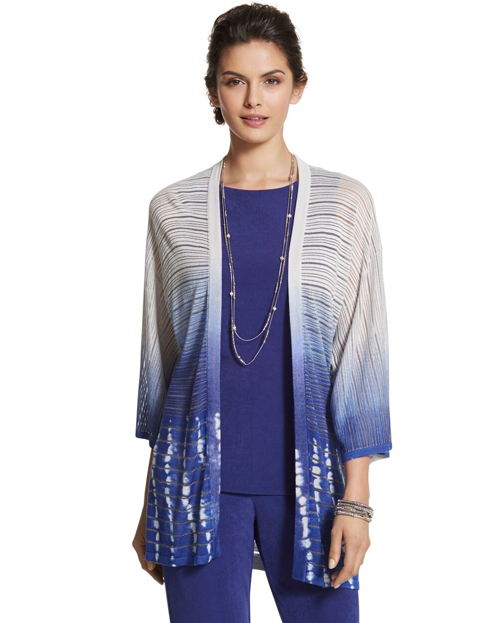 Travelers Collection Tie-Dyed Cardigan