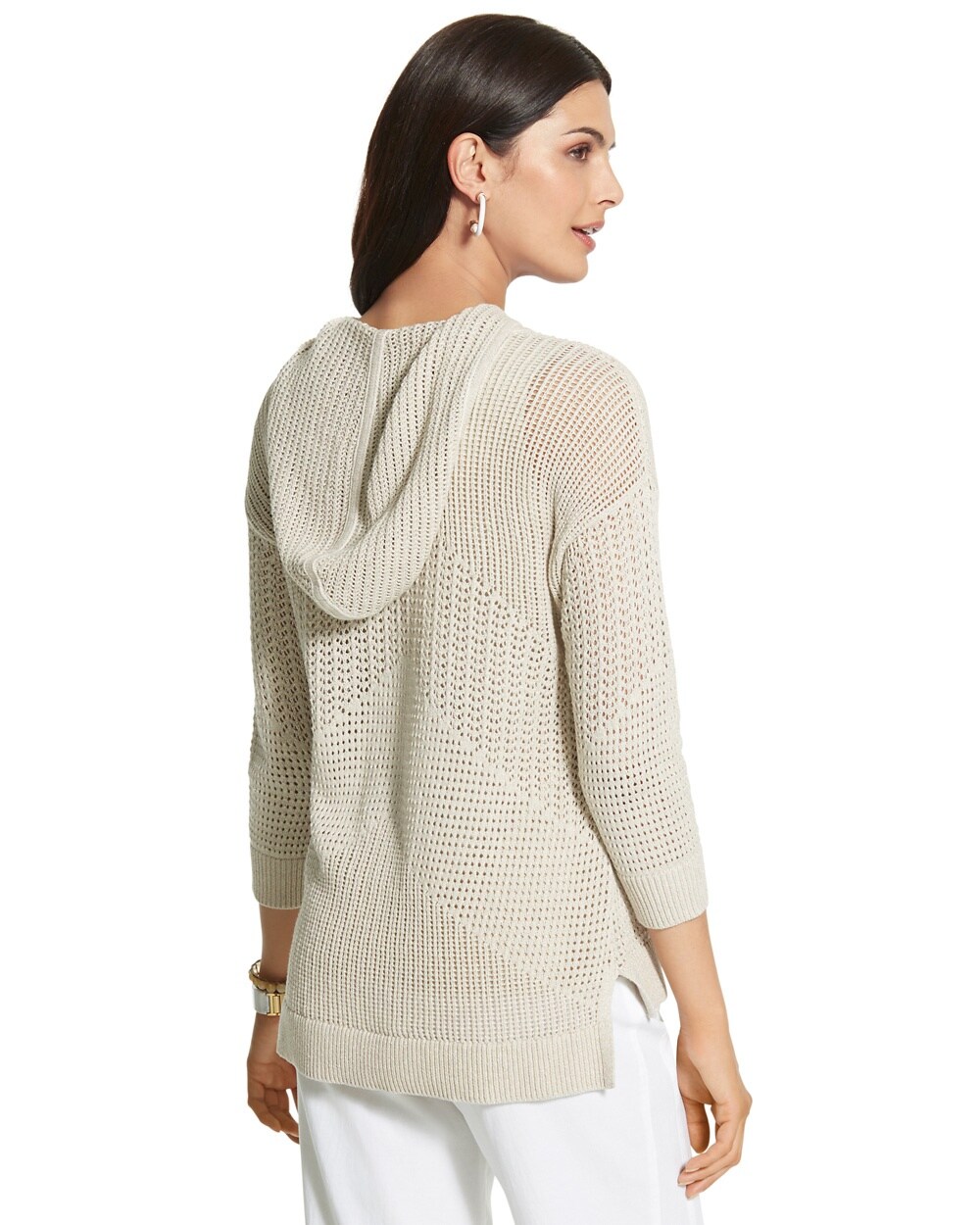 Rosie Pointelle Hooded Sweater - Chico's
