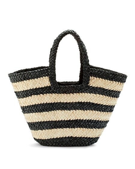 Black-and-White Striped Beach Bag - Chicos