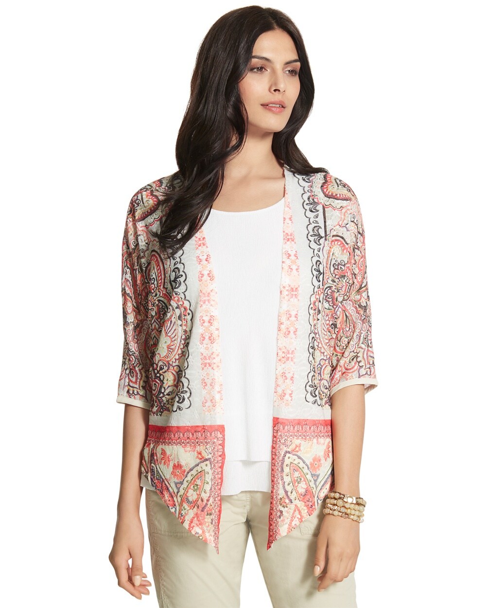 Woven Mix Margarite Cardigan - Women's New Clothing - Tops, Bottoms ...