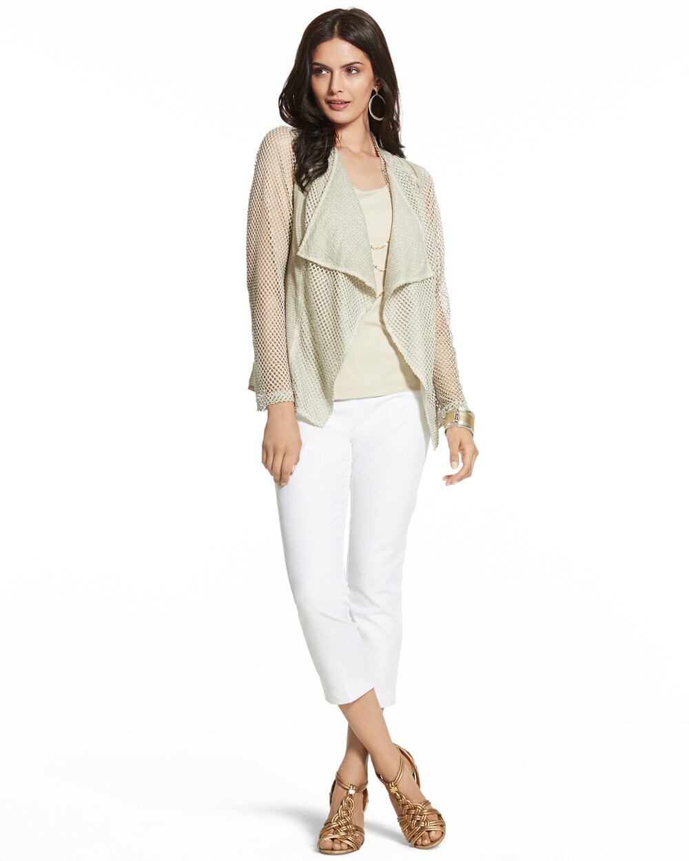 All Over Mesh Drape-Front Jacket - Chico's