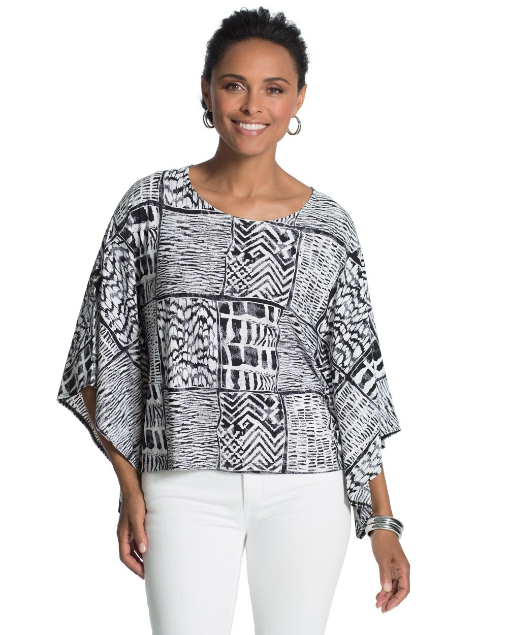 Blocked Poncho-Style Top