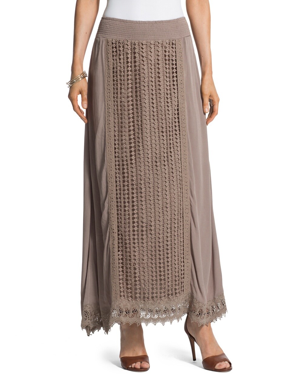 Crocheted Lace Maxi Skirt