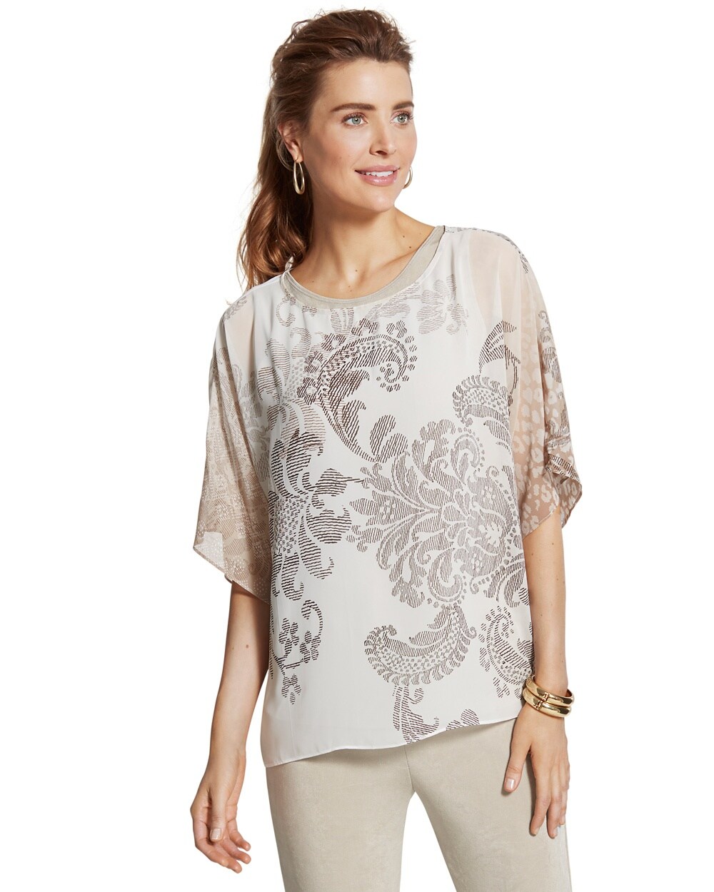 Travelers Collection Scrolled Paisley Top