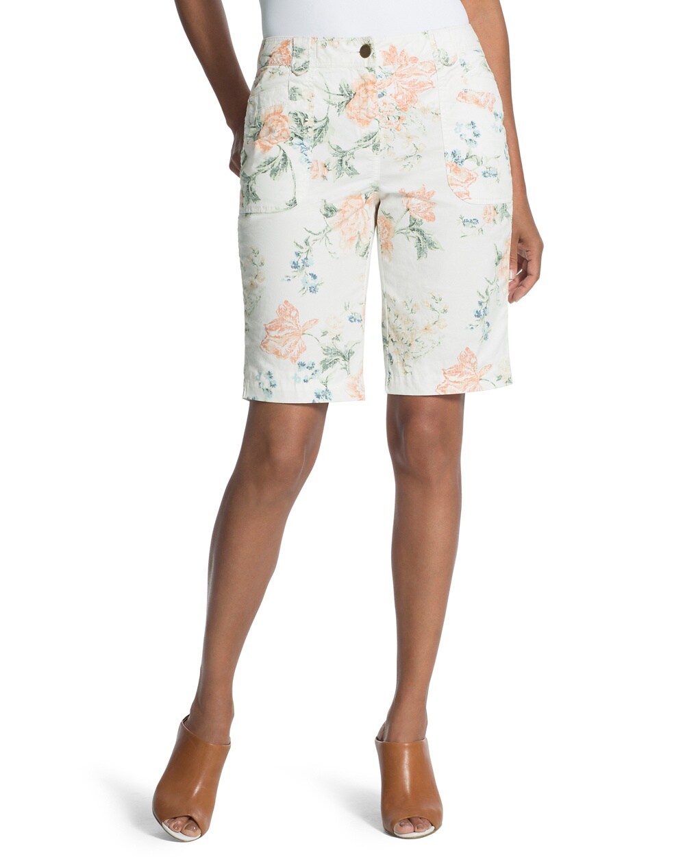 Casual Cotton Floral Shorts - 10 Inch Inseam