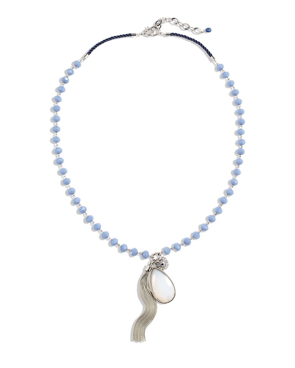 Black Label Blue Tassel Necklace