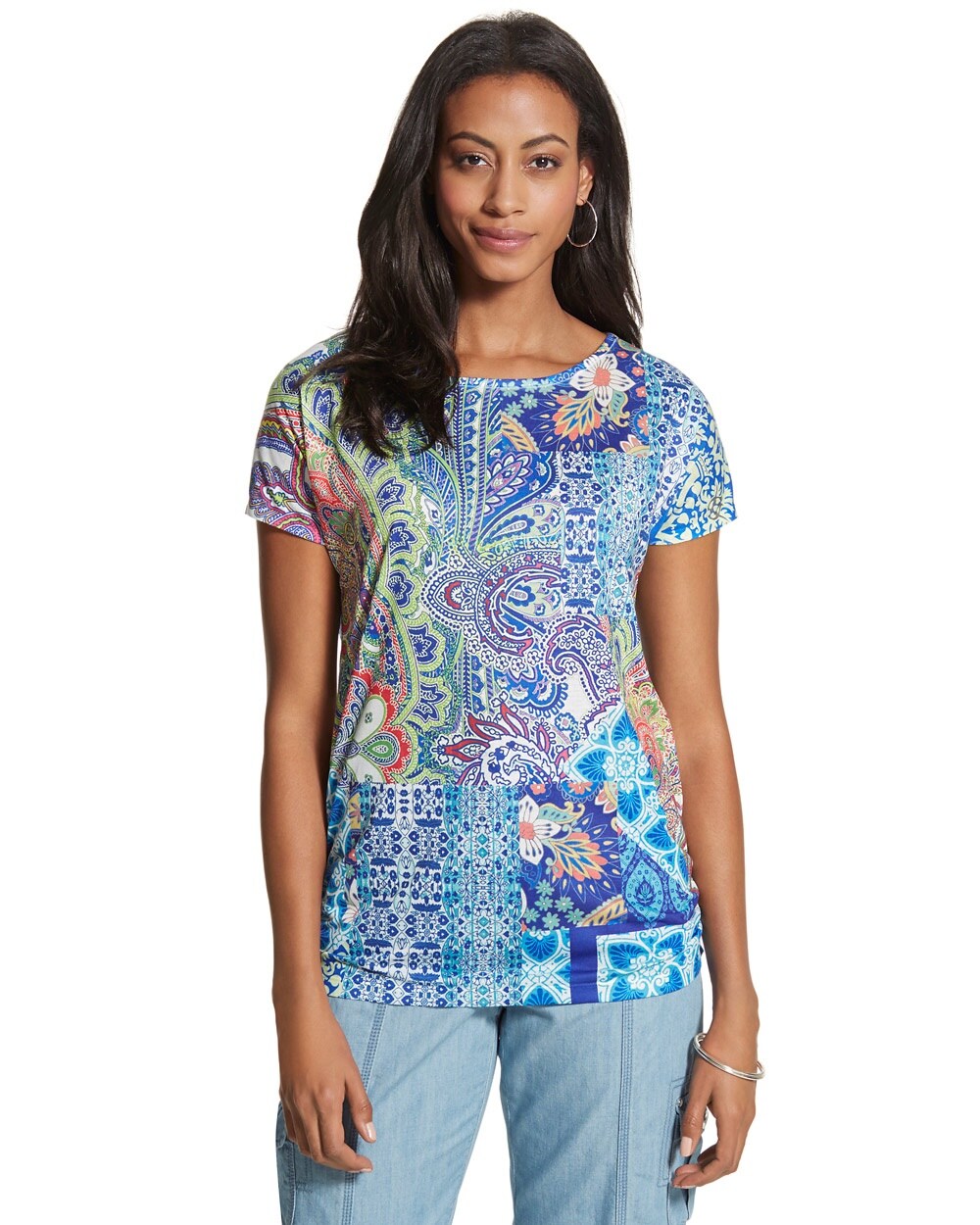 Mixed Pattern Top - Women's New Clothing - Tops, Bottoms & Accessories ...