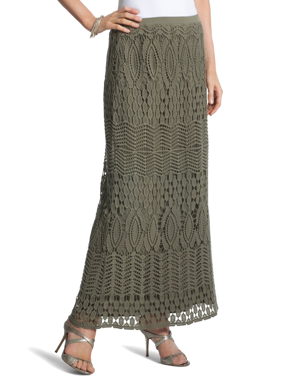 Chloe Crocheted Lace Maxi Skirt