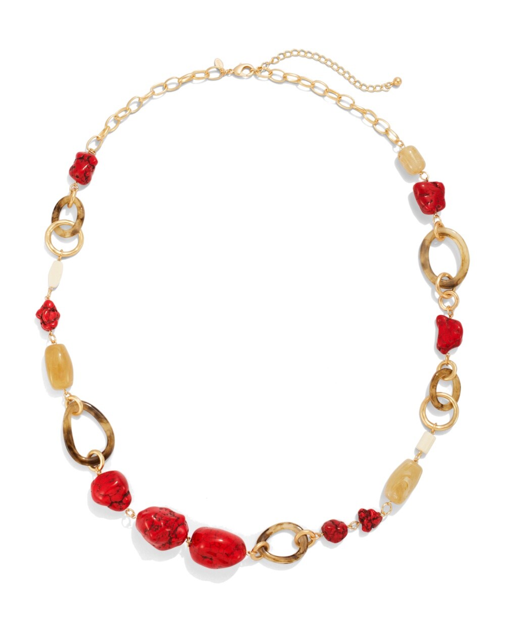 Glenda Long Red Necklace