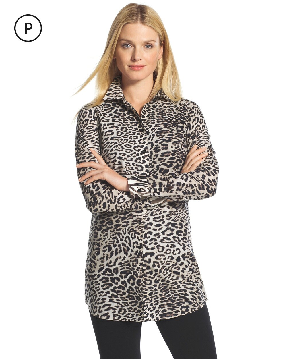 Petite Effortless Leopard-Print Shirt