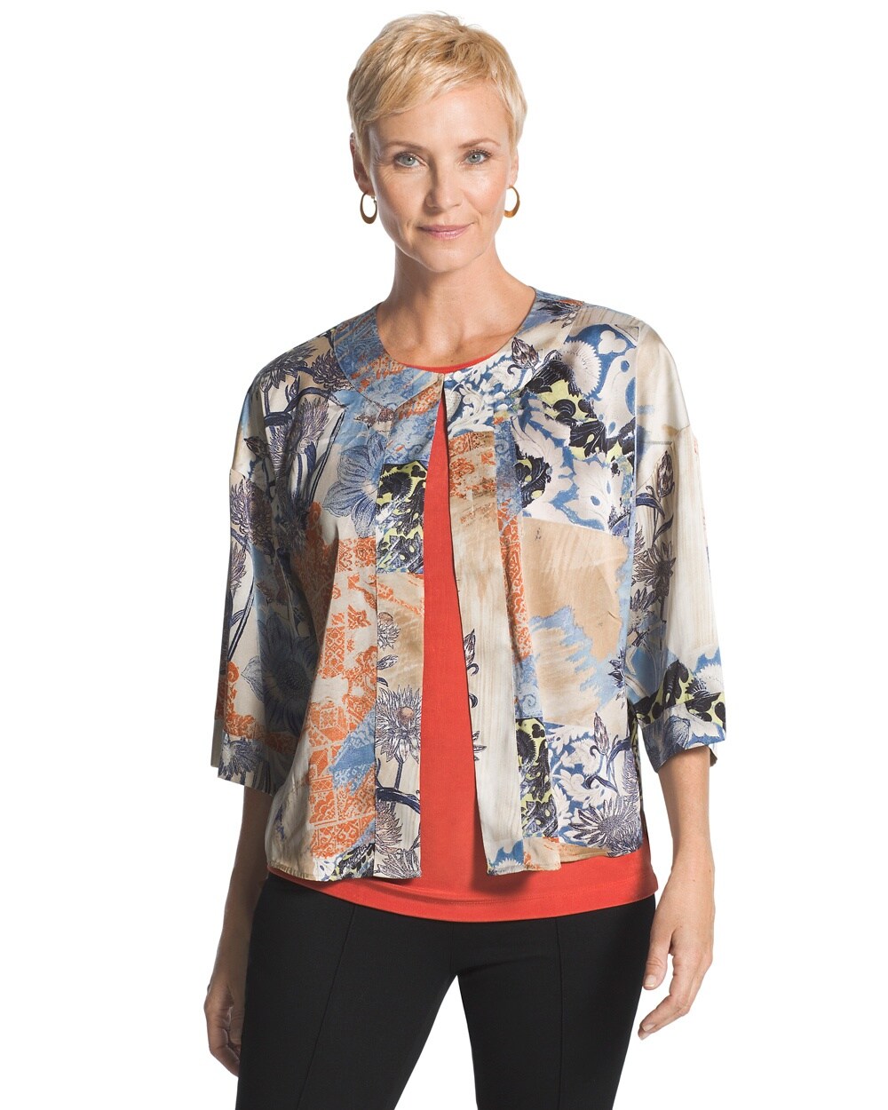 Travelers Collection Patchwork Print Jacket