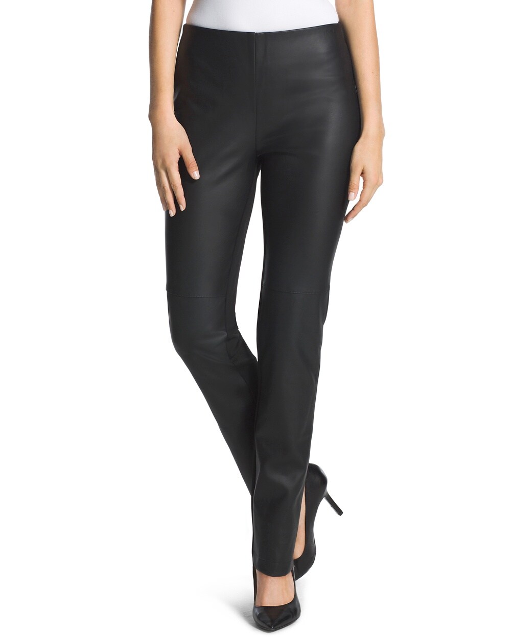 Abbey Pieced Faux-Leather Pants - Chico's
