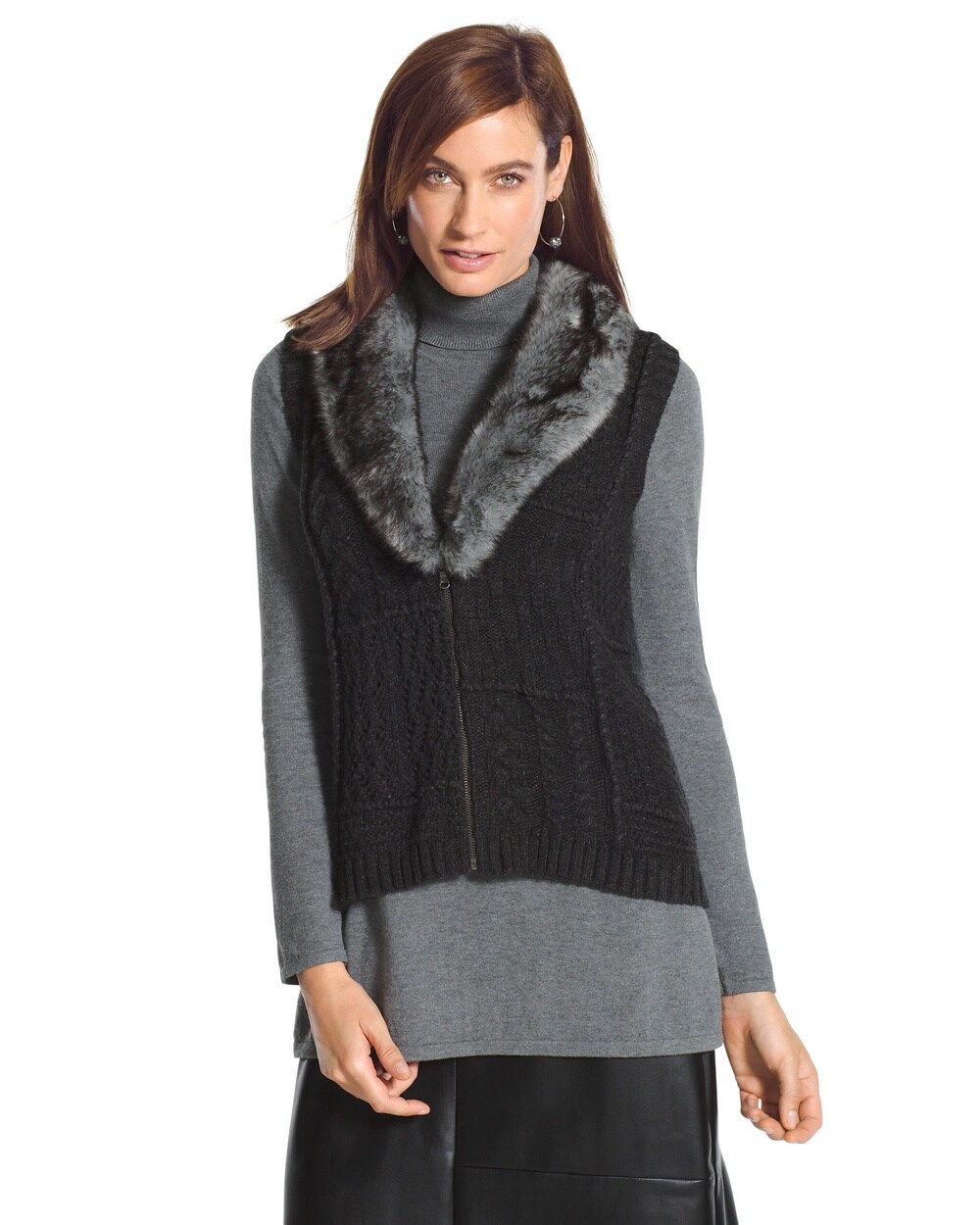 Arya Faux-Fur Sweater Vest