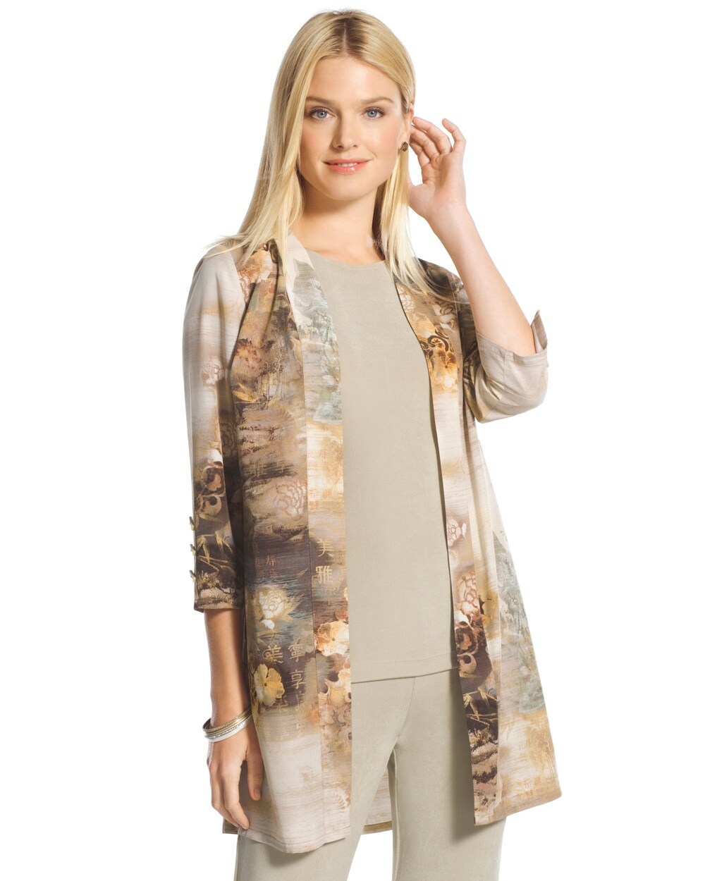 Travelers Collection Printed Duster Jacket
