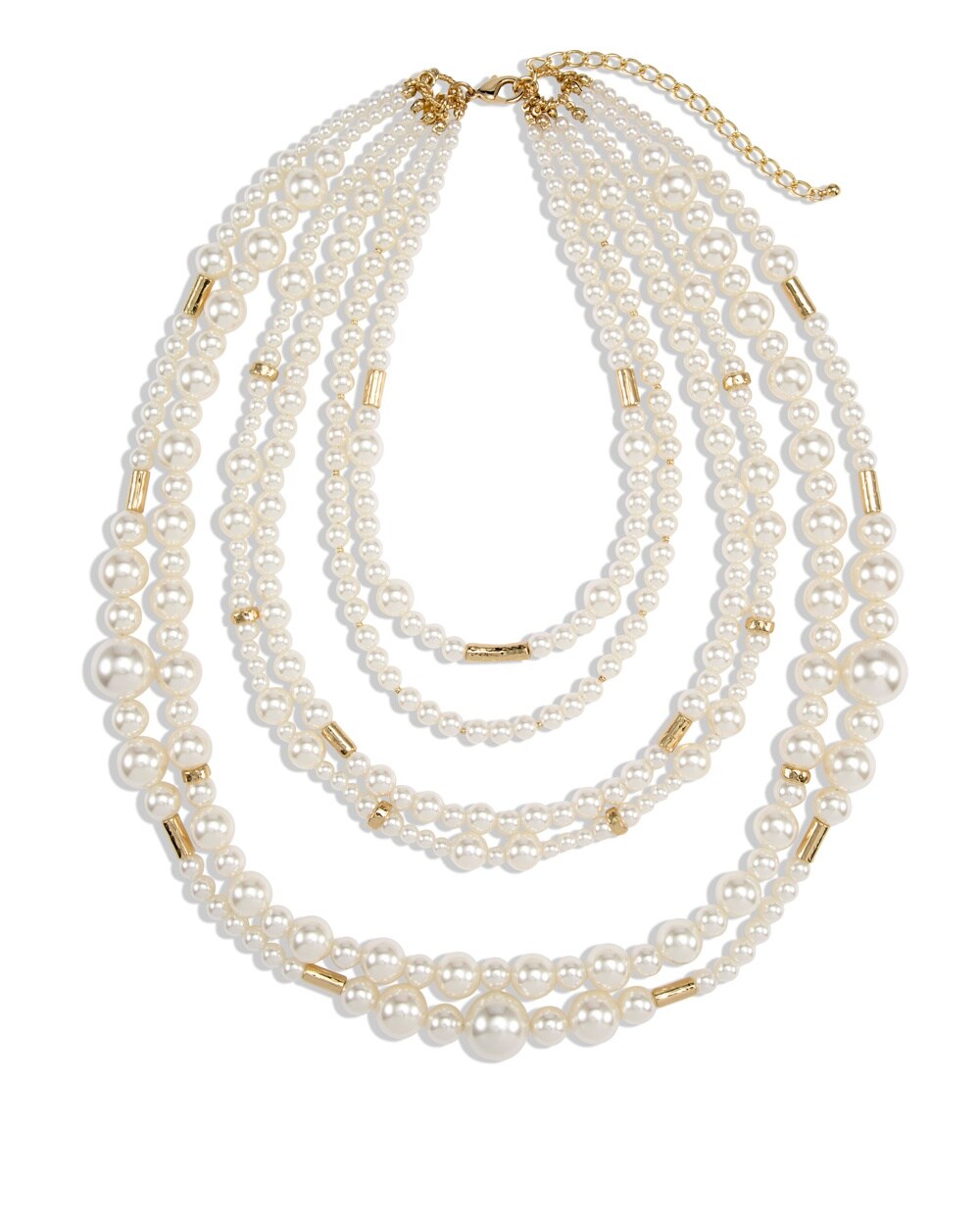 Aster Layered Simulated Pearl Necklace