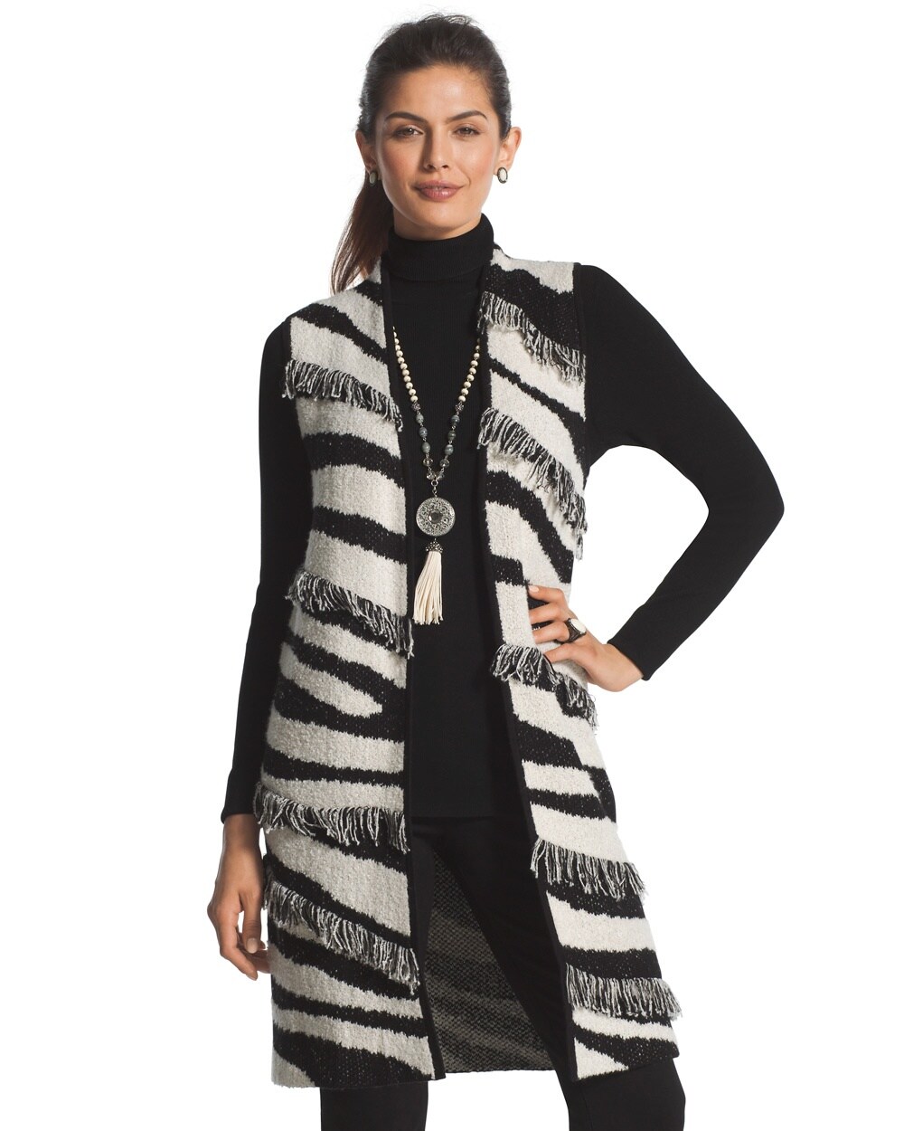 Zebra Fringed Anne Vest video preview image, click to start video