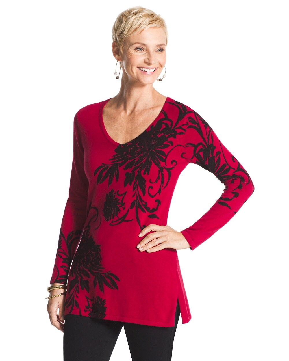 Rachel Floral Scroll Sweater