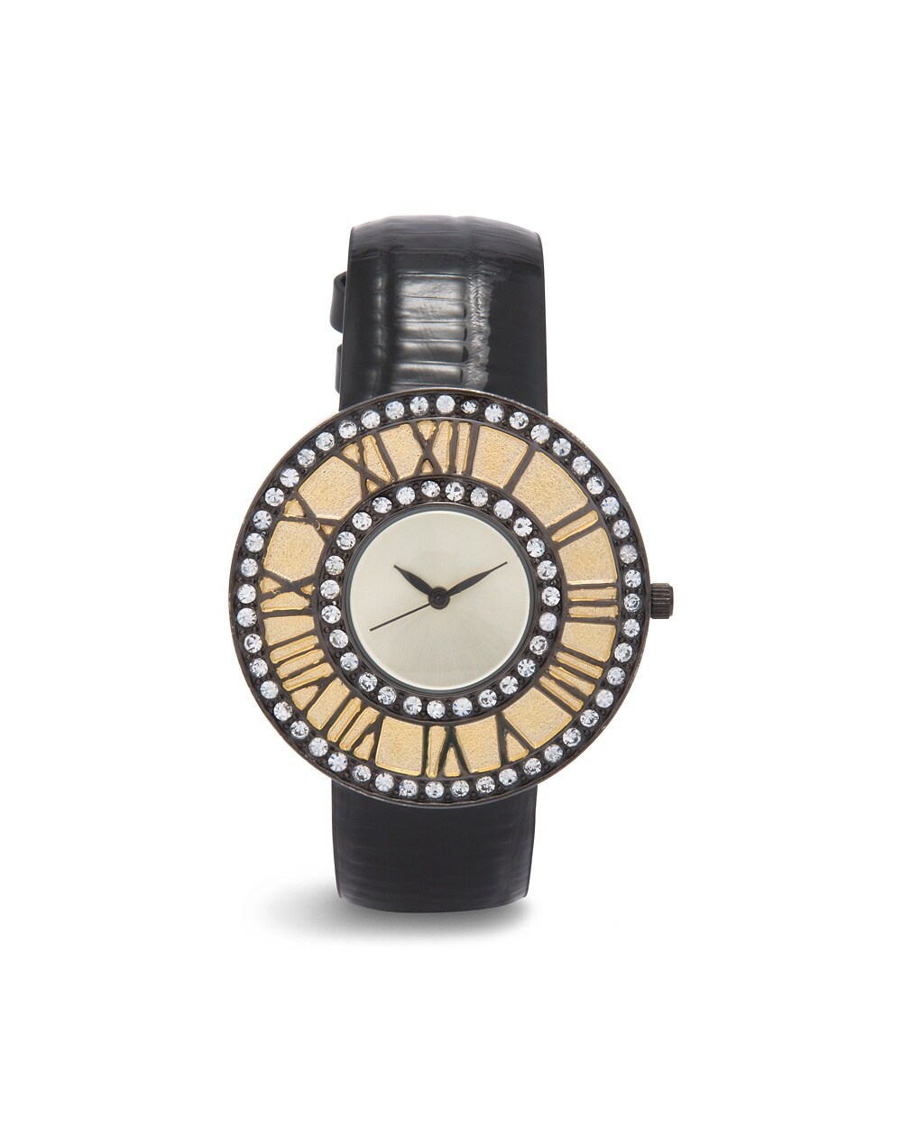 Jacqueline Black-and-Gold Tone Watch