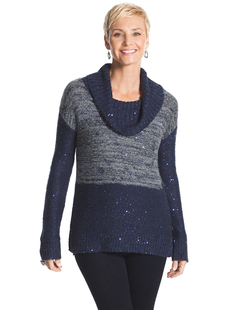 Maddie Space-Dyed Cowl Neck Sweater