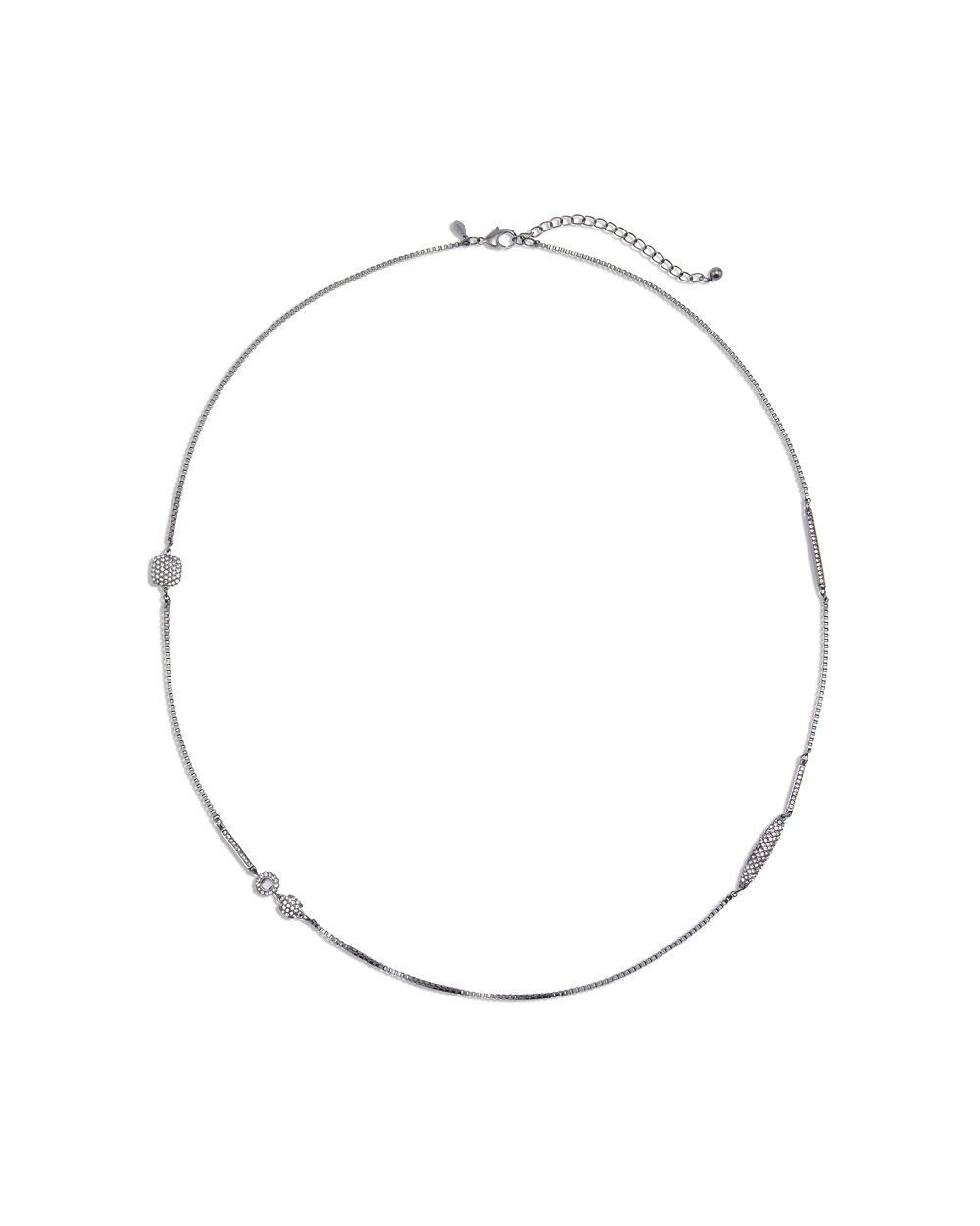 Hematite-Hued Long Necklace