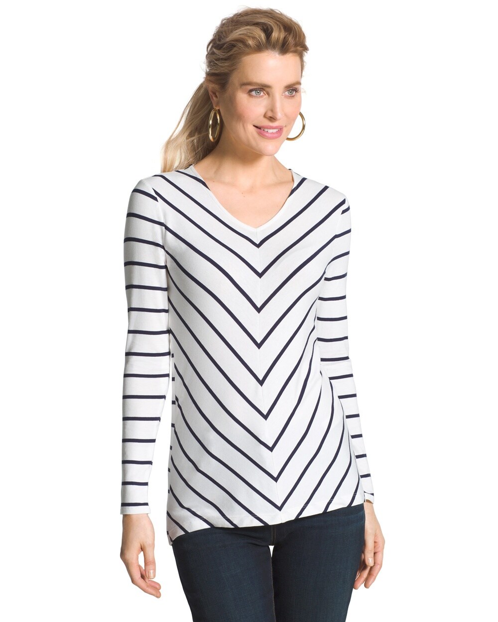 Mitered Stripe Valarie Top - Women's New Clothing - Tops, Bottoms ...