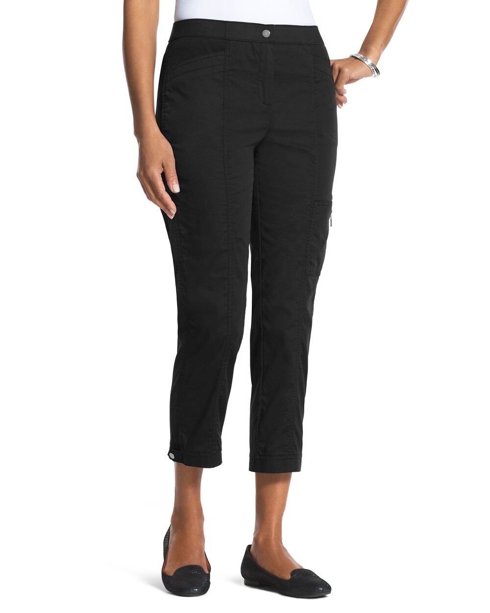Zenergy Finely Tab-Detail Crop Pants