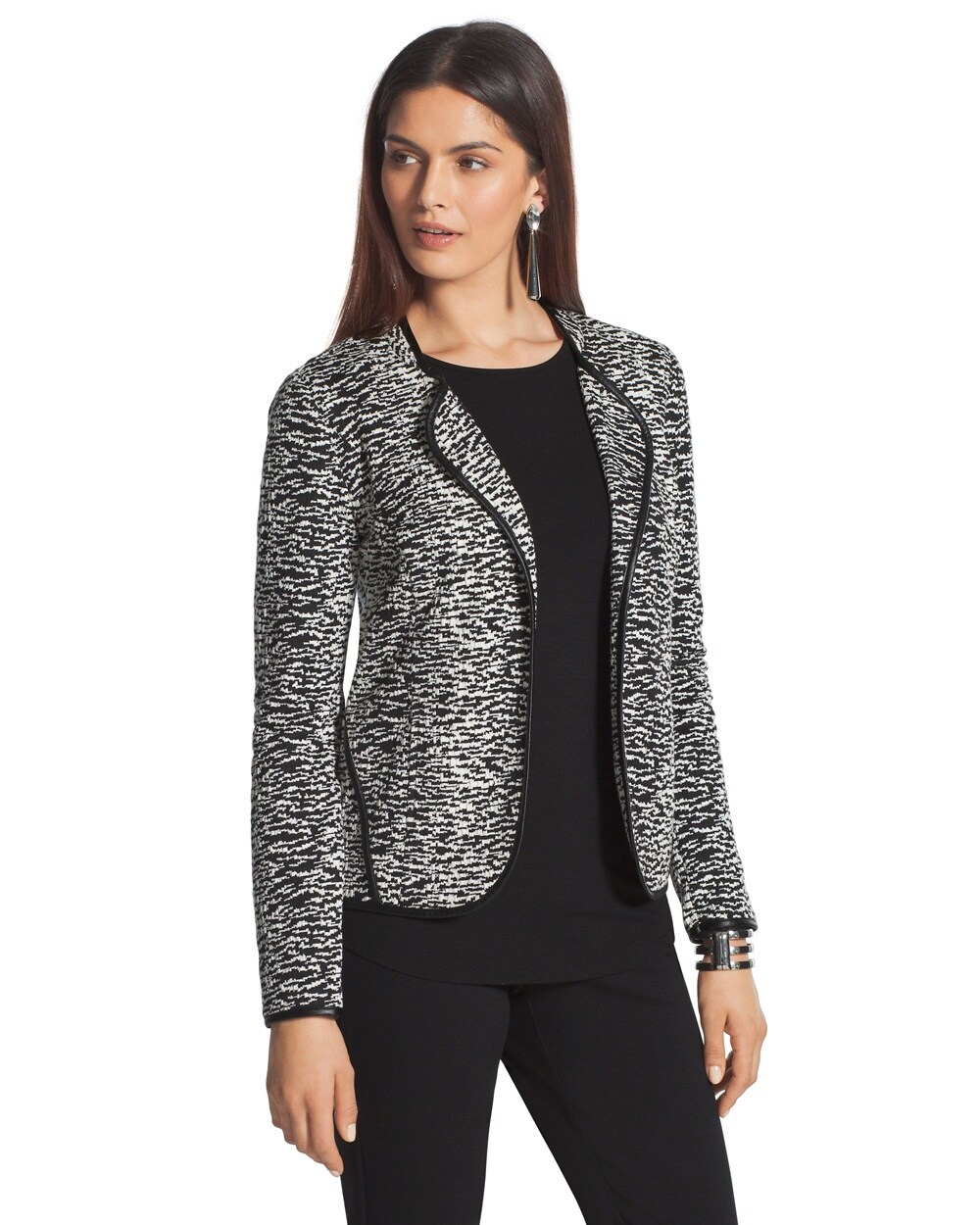 Bi-Color Jacquard Jacket - Women's Jackets, Blazers, Vests & Denim ...