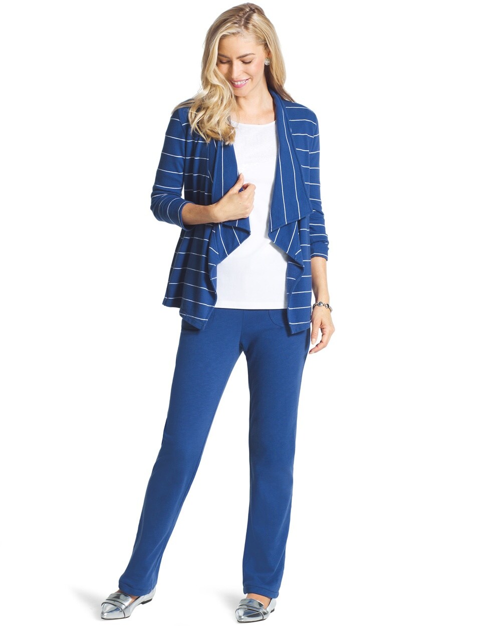 Zenergy Open Front Striped Jacket - Chico's
