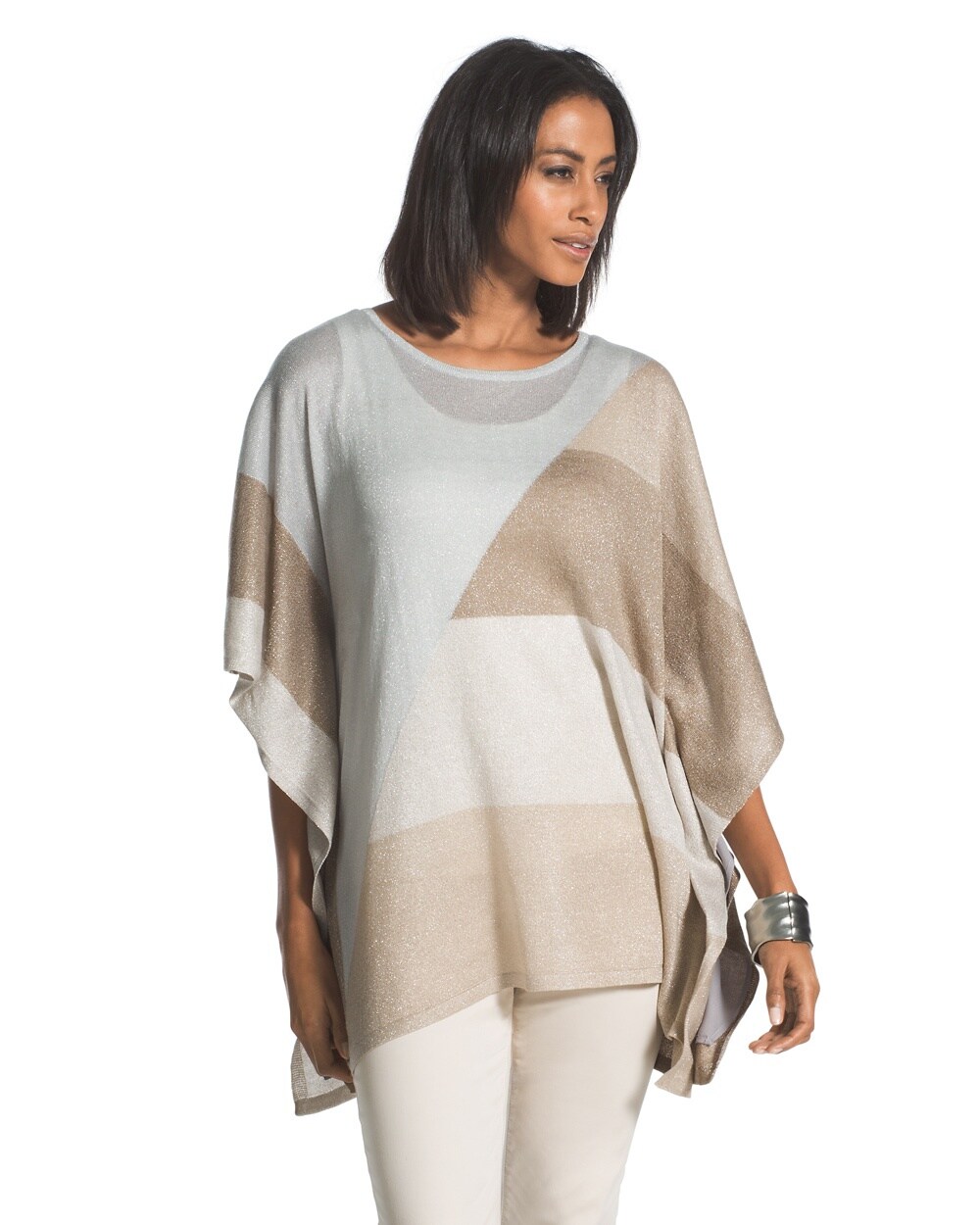 Shimmer Shayla Colorblock Poncho