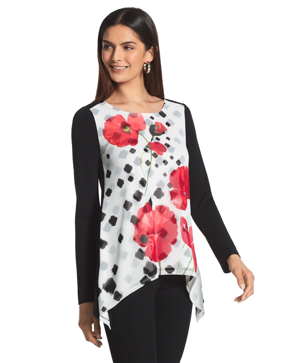 Travelers Collection Floral Print Top