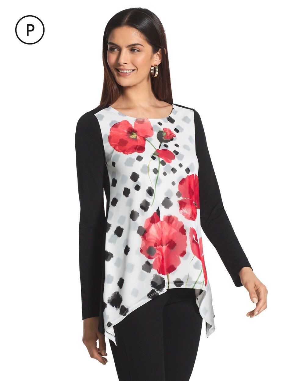 Travelers Collection Petite Floral Print Top