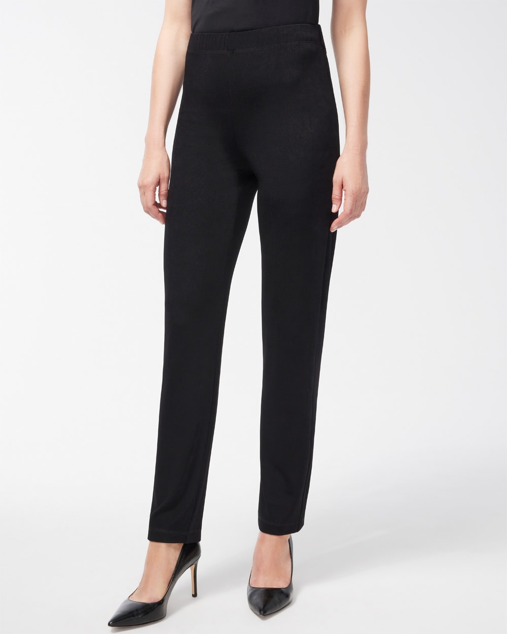 Chico's Wrinkle-free Travelers Classic Essential Slim Pants In Black