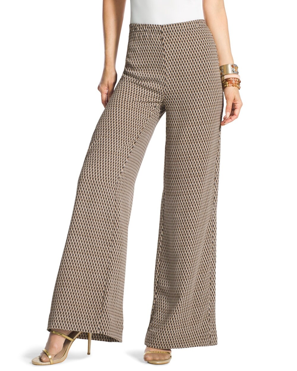 Abstract Diamonds Wide-Leg Trousers