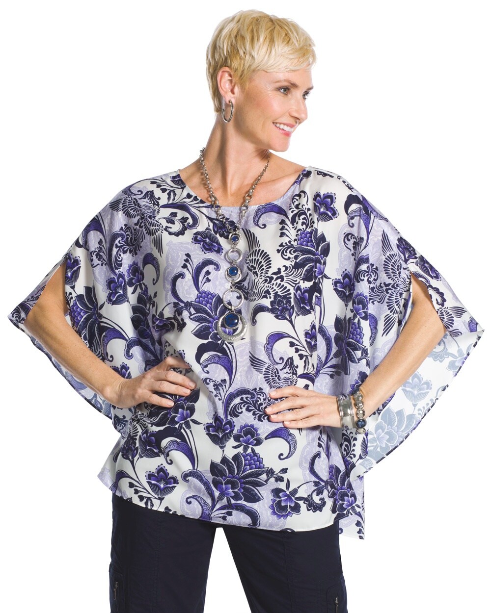 Blossoming Floral Poncho