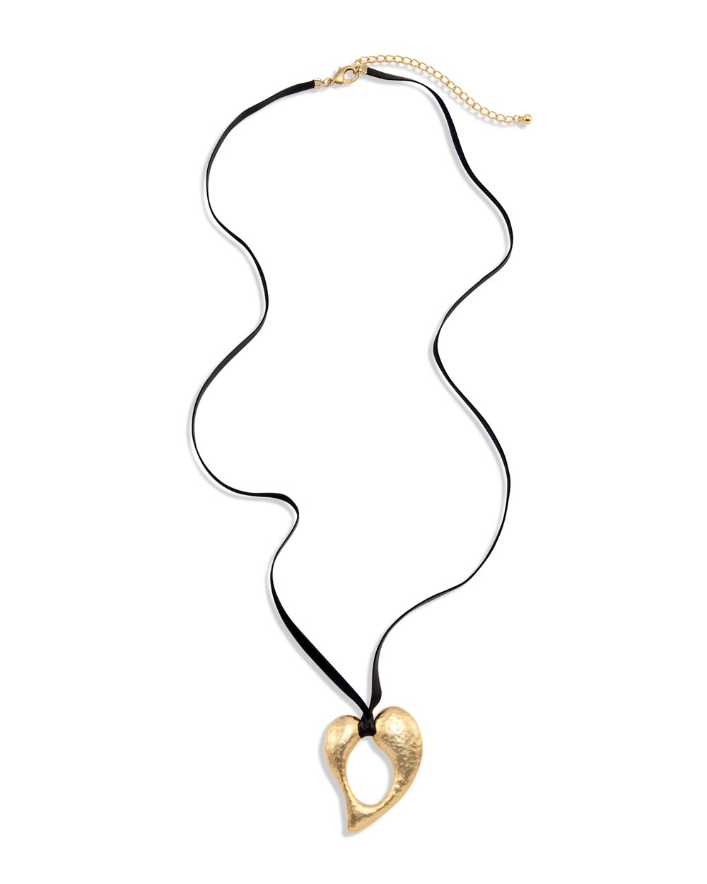 Gold-Tone Open Heart Pendant Necklace