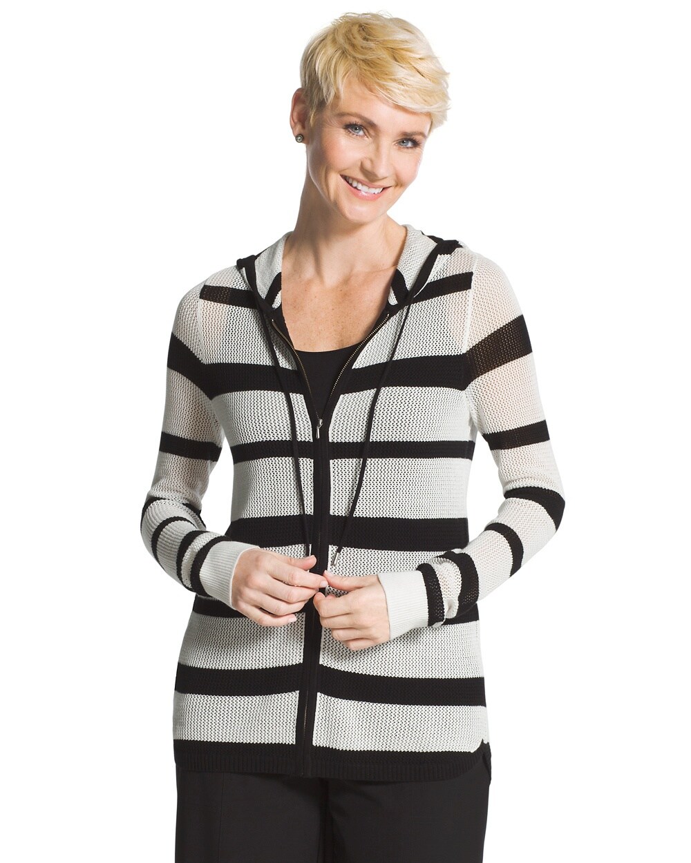 Zenergy Jocelyn Striped Sweater Jacket