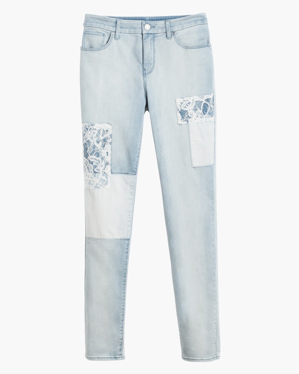 So Slimming Patchwork Girlfriend Ankle Jeans - Chico's