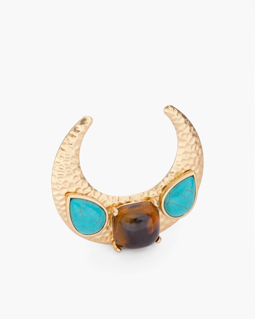 Faux-Turquoise Moon Pin