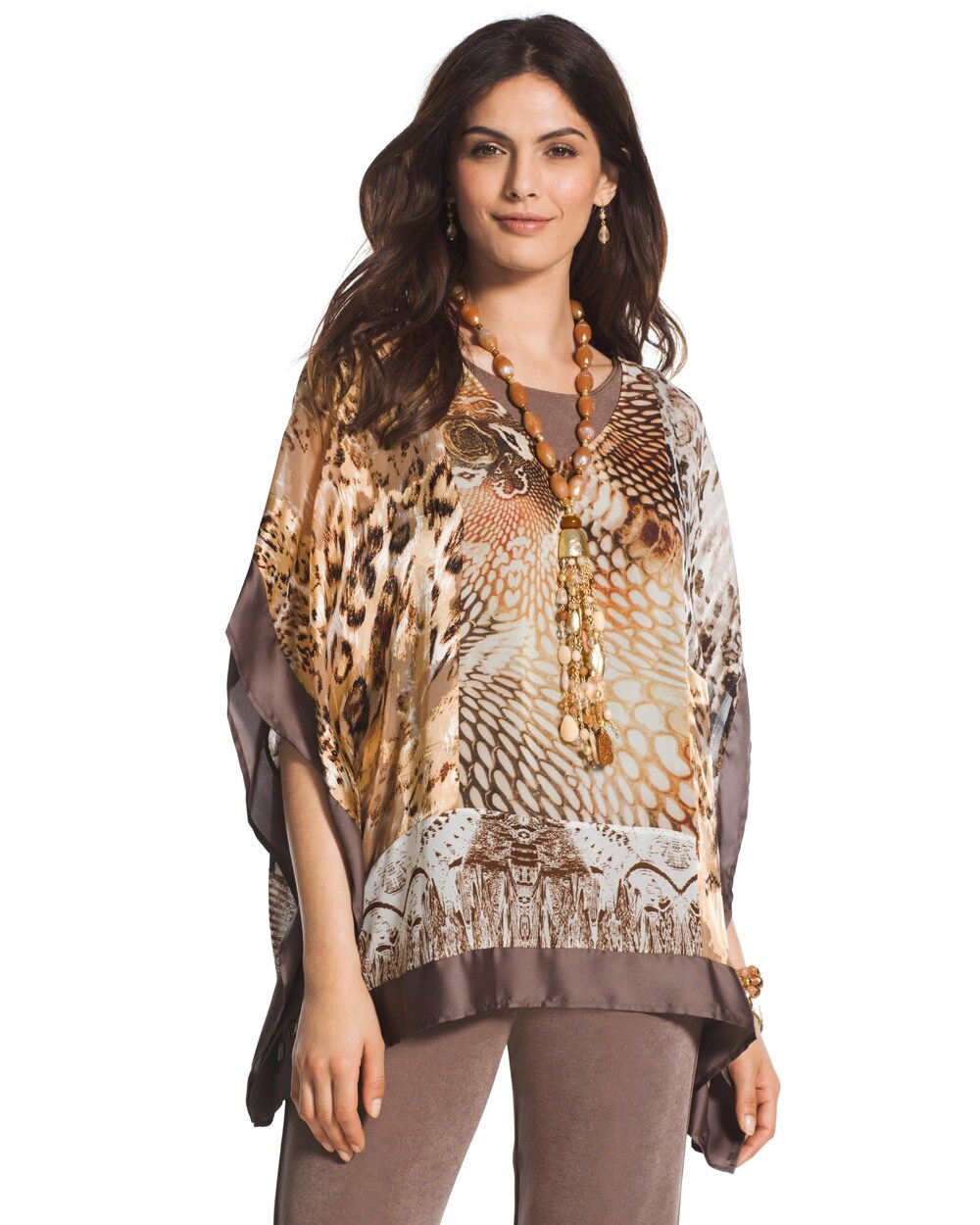 Travelers Collection Patchwork Artisan Poncho