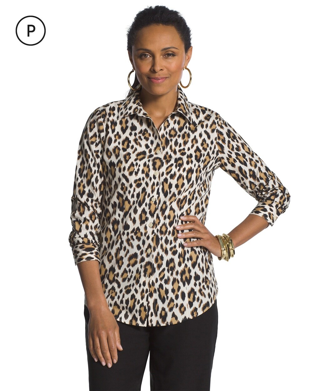 Effortless Petite Love Leopard Lisa Shirt