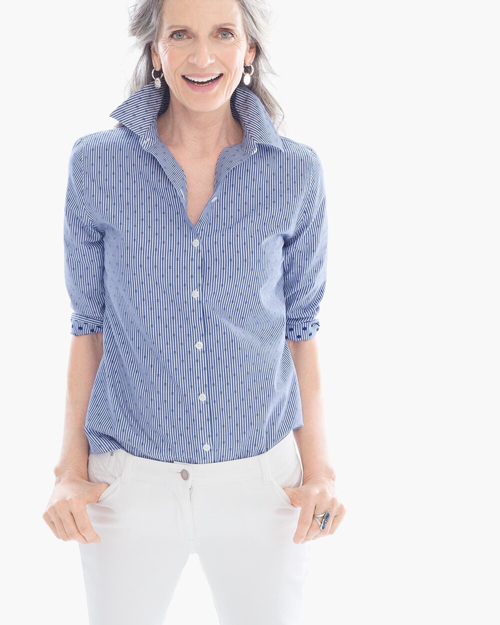 Effortless Dotted Stripe Beatrice Shirt
