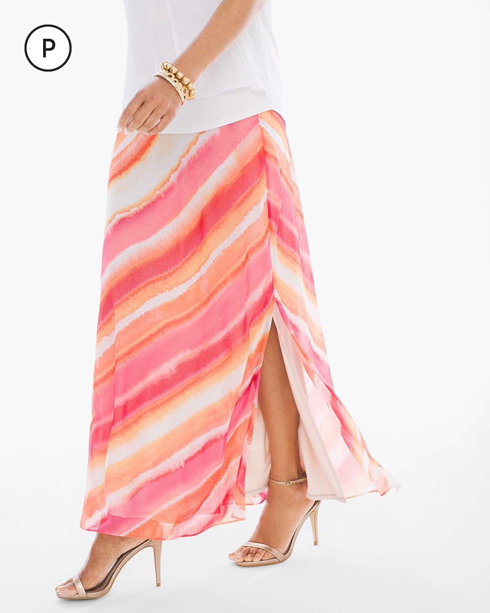 Petite Sunset Stripe Maxi Skirt