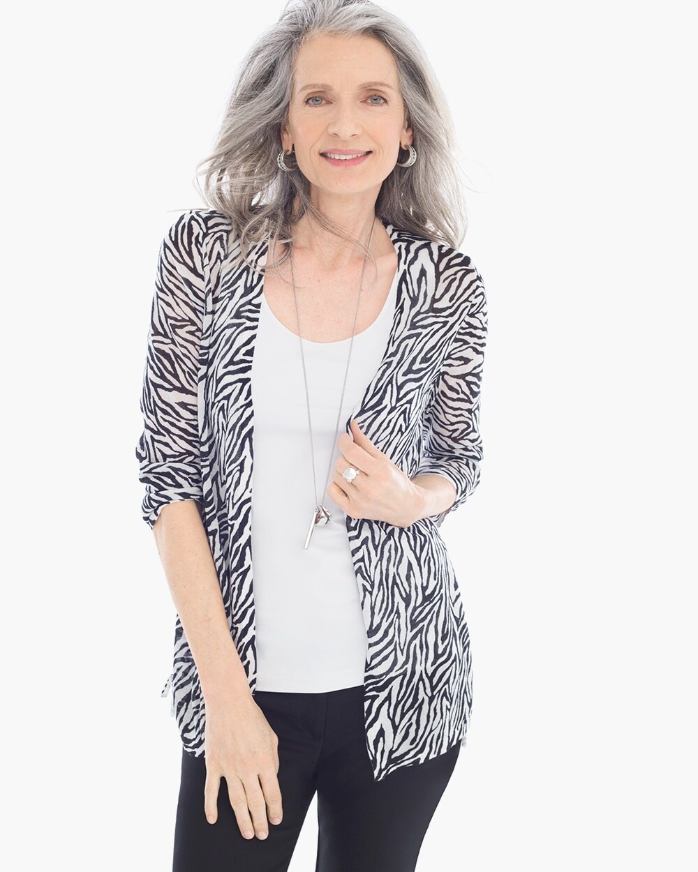Graphic Side-Ruched Rita Cardigan